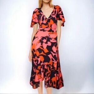Abel The Label Clare Boho Dainty Flutter Sleeve Peasant Maxi Dress sz Medium